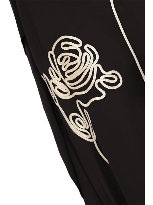 Abito midi Libby in drap di viscosa stretch con ricamo rose Liviana Conti | F6SS24W18-0